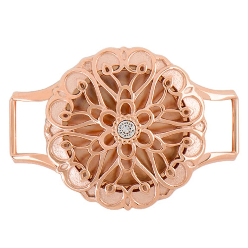 Origami Owl Rose Gold Leather Wrap Bracelet Perfume Locket Swarovski Crystal EUC - Image 3 of 4