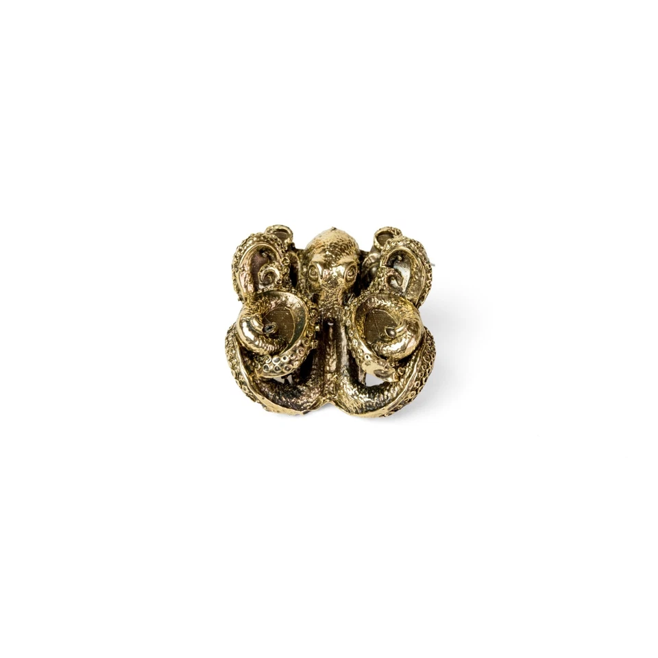 Handcrafted Brass Octopus Knob – Ocean Inspired Nautical Drawer Pull - Image 3 of 4