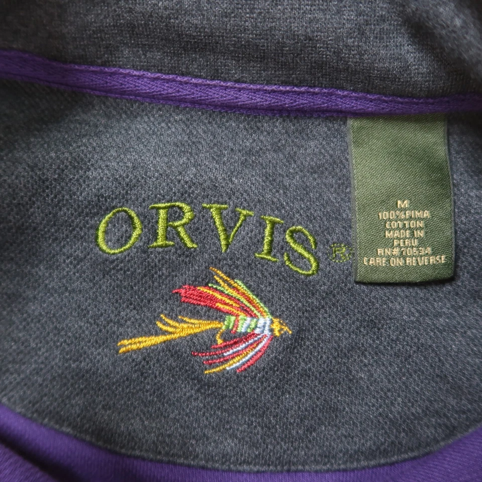 Suéter Pullover Orvis 1/4 Cremallera Para Hombre Medio Púrpura Manga Larga Foto 3 de 4