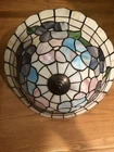 Vintage Tiffany Style  Stained Glass Ceiling Light.