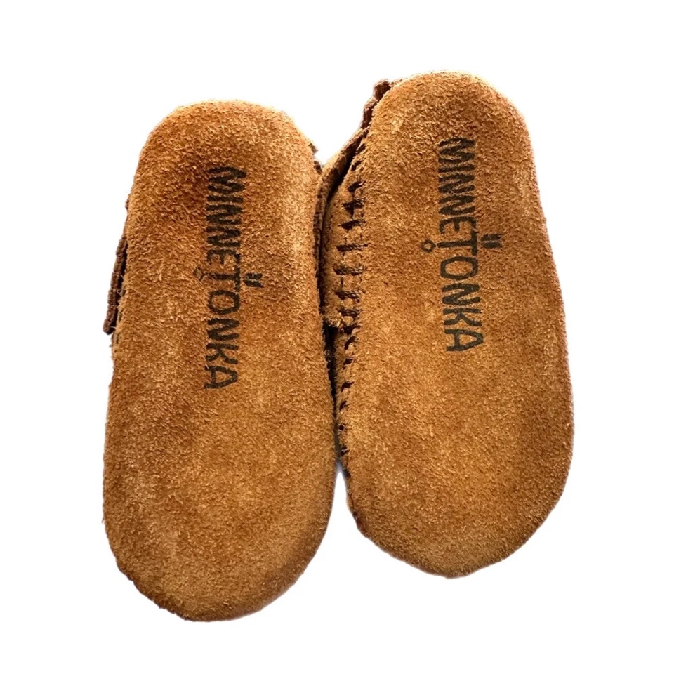 Minnetonka Riley Botines de Cuero Botas Zapatos INFANTIL TALLA 2 Foto 4 de 4