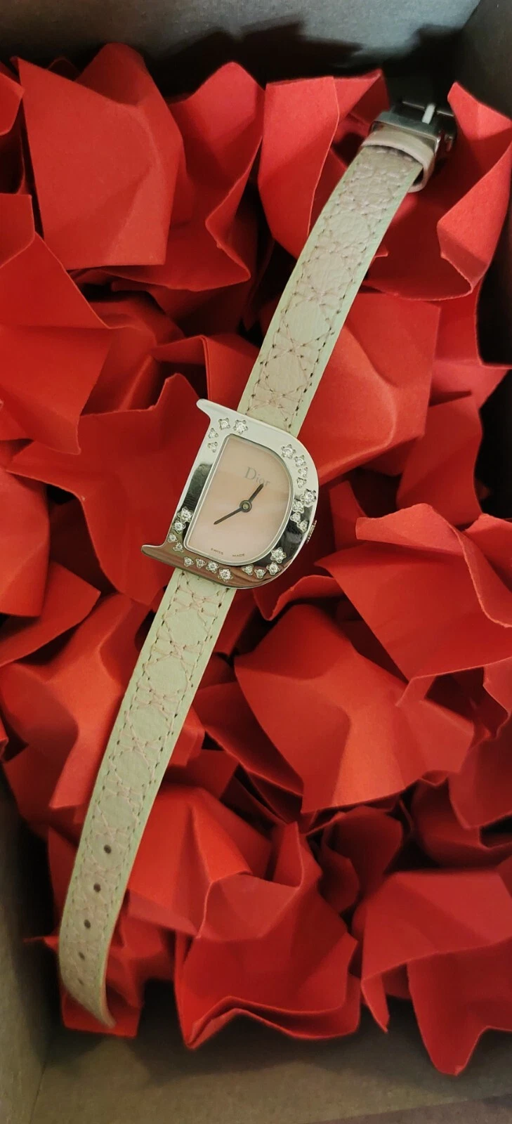 Christian Dior SIMPLY D logo Watch 24 diamonds CD 101112 woman NEW