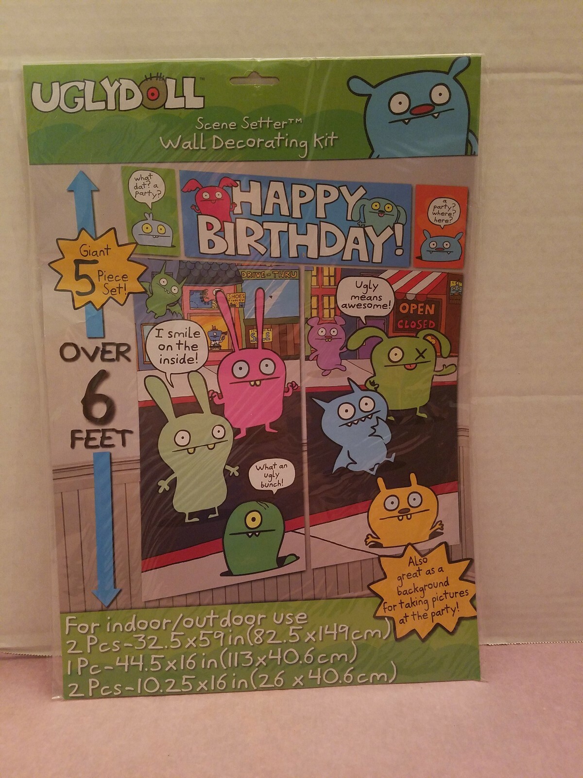 GIANT 6FT UGLYDOLL HAPPY BIRTHDAY PARTY PHOTO BOOTH BACKDROP