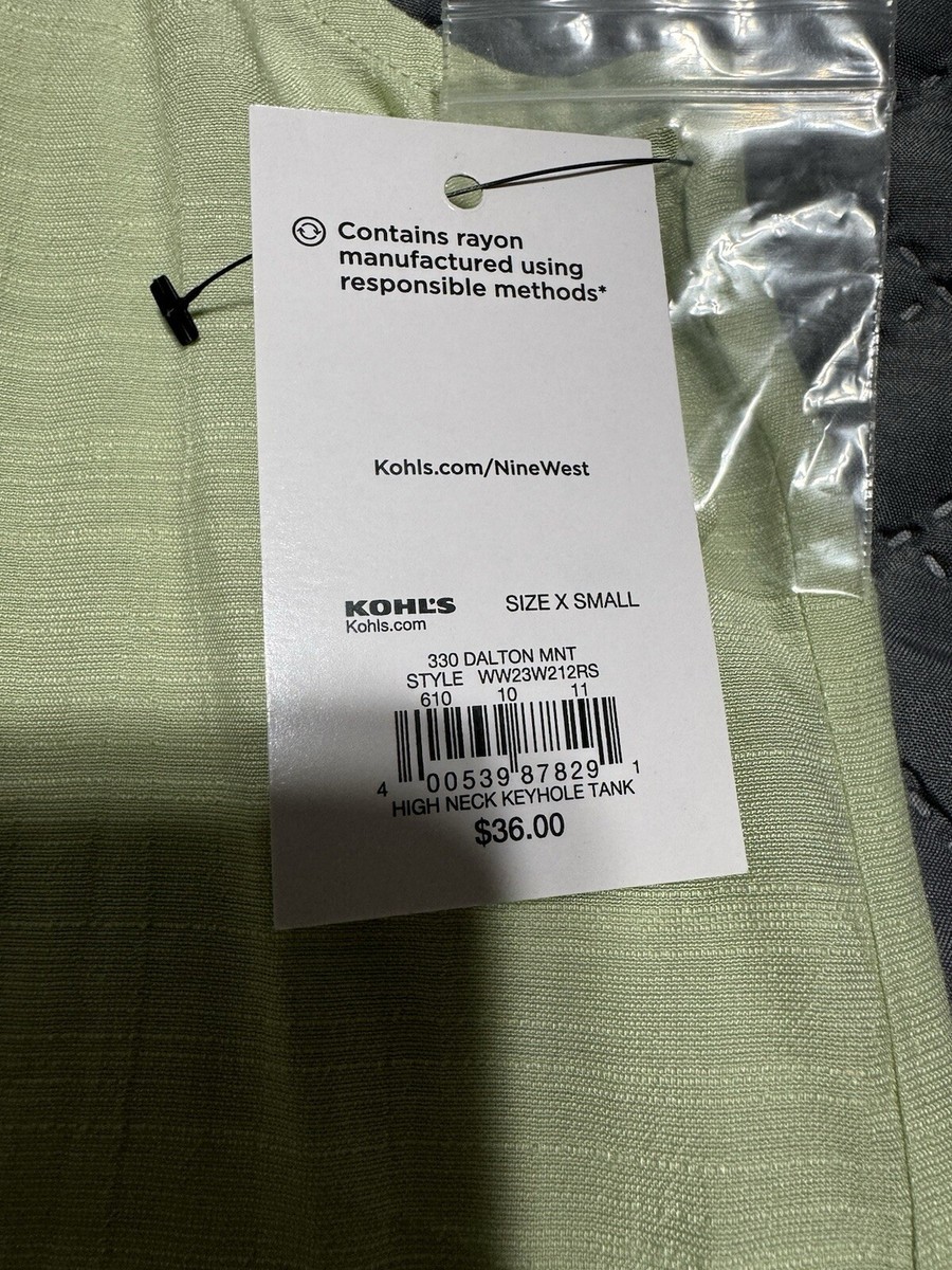 テン Nine West Mint Green Keyhole Tank XS New | eBay