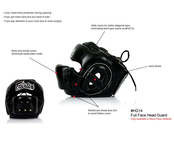 Protector de cabeza genuino Fairtex nuevo protección facial completa mejor protección HG14 Foto 4 de 4