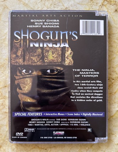 Norifumi Suzuki SHOGUN’S NINJA (1980) Sonny Chiba / Hiroyuki Sanada 2001 DVD - Picture 2 of 3