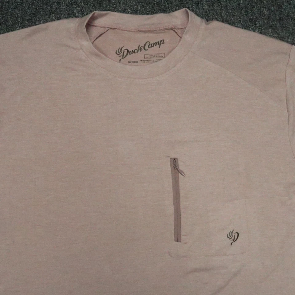 Camisa masculina manga longa Duck Camp vermelha média leve bambu tripulação nova com etiquetas - Imagem 2 de 4