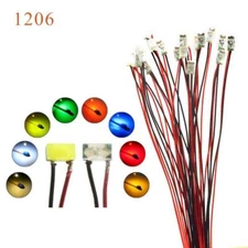 3v 12v Pre-soldered Micro LED Lamps Wired Mini Bulbs Street Lights 1206