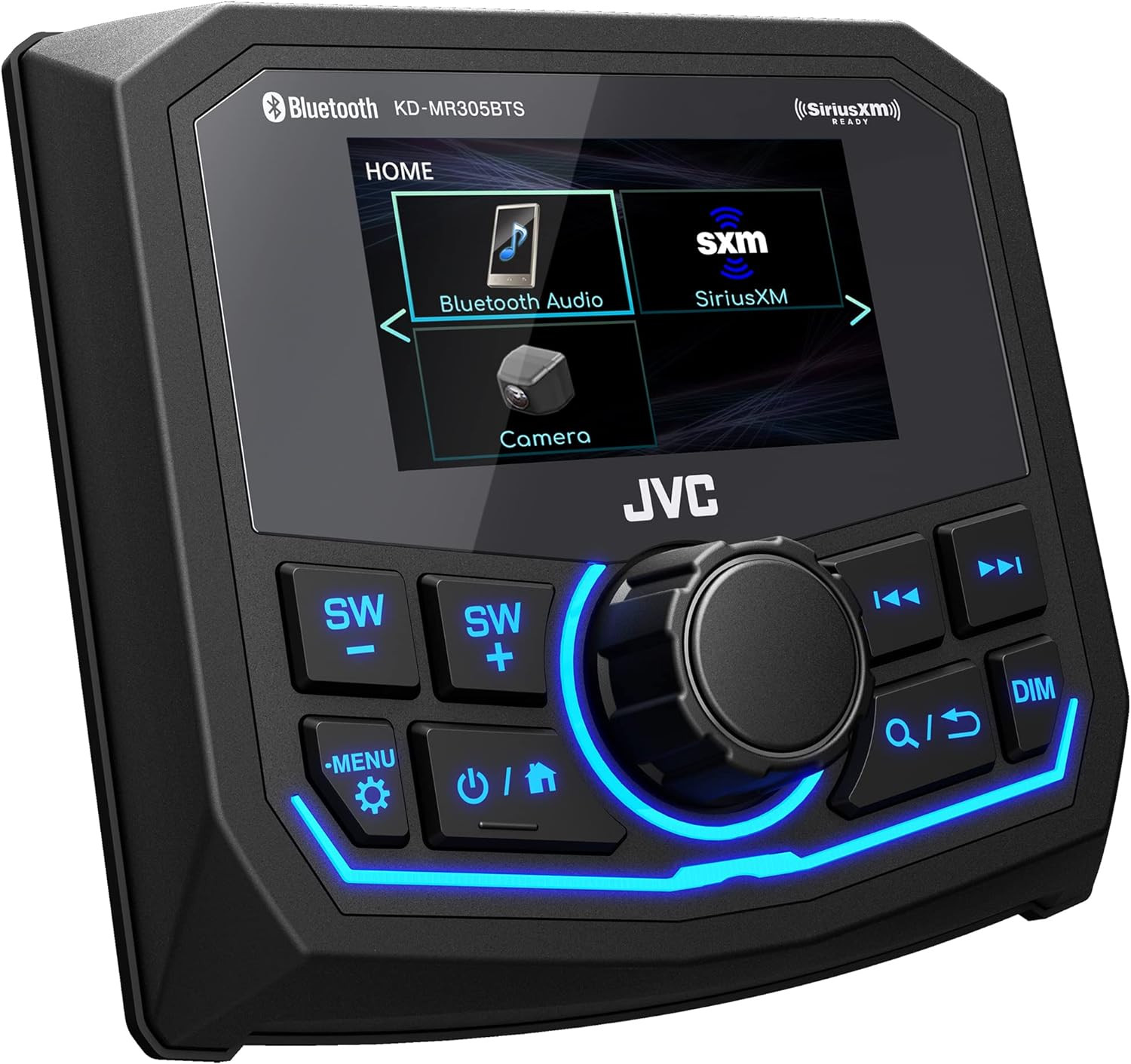 JVC KD-MR305BTS Marine 2.7" Bluetooth Media Player 136w AM FM XM WB USB Aux 4-Ch