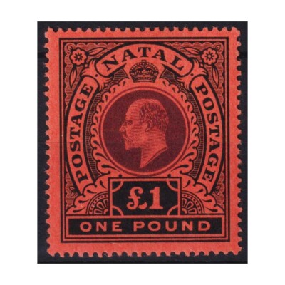 BRITISH COLONIES CHRISTMAS 1908 EDOARD VII 1 POUND N.171 G.O MLH*