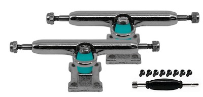 Fingerboard Prodigy Trucks with Upgraded Tuning, Silver - 34mm Width - Profes...