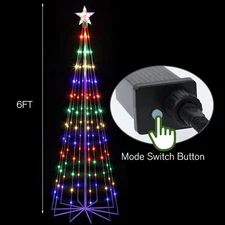 Multicolor LED Outdoor Christmas Tree, Lighted Cone Wire Artificial Tree Decor