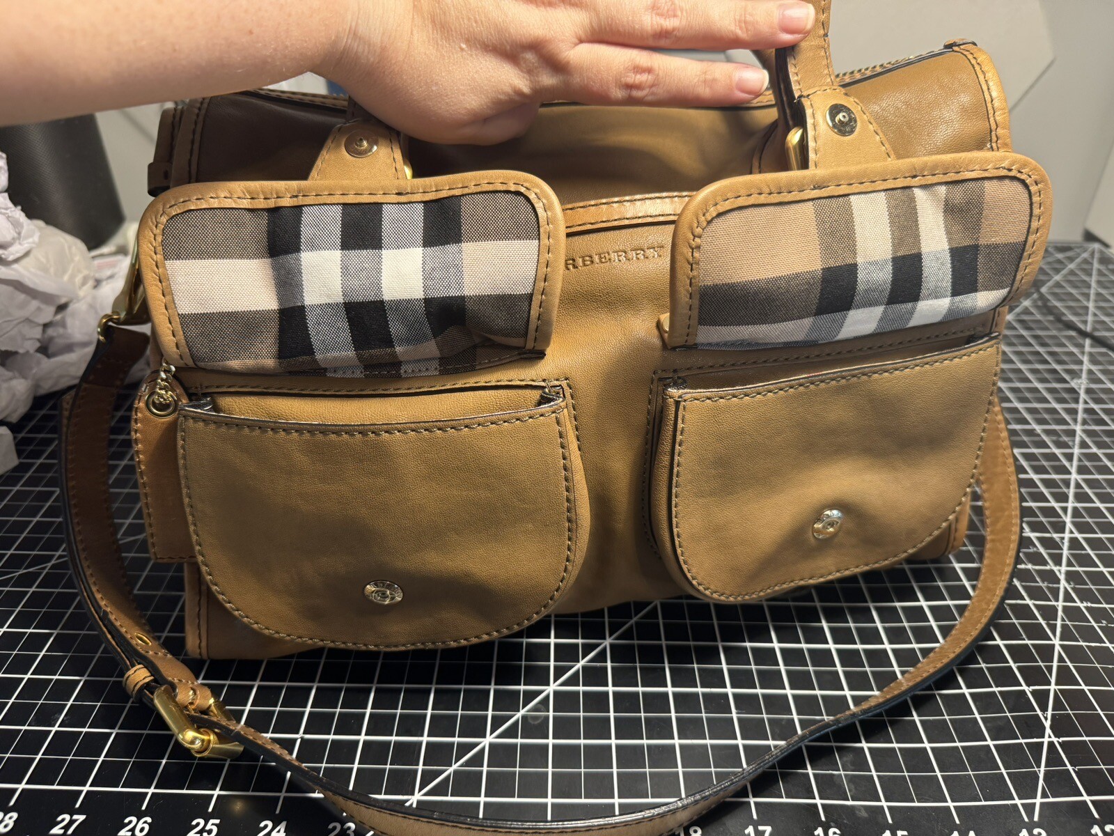 Authentic Burberry Spencer Medium Bowling Bag - 2… - image 9