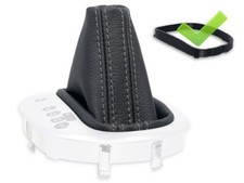 SCHALTMANSCHETTE FUR VW TOURAN DSG automatik SCHALTSACK LEDER NAHT GRAU + RAHMEN