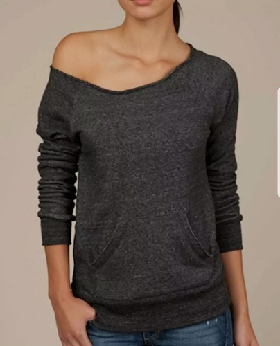 Alternative Ladies' Maniac Eco-Fleece Off the Shoulder Pullover Sweatshirt Cute - Picture 22 of 23
