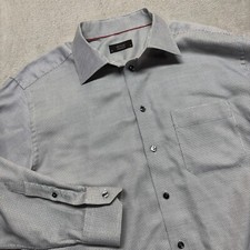 ETON Ganghester 1928 Dress Shirt Mens 42 16.5 Black Gray Micro-Check Pattern