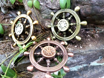 Ships Captain Wheel  Metal Hand Fidget Spinner Helm Adults ADHD Toys Kids   