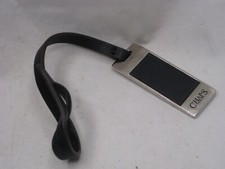 CHAPS hangtag part purse bag tag only keychain   metal w/ leather strap