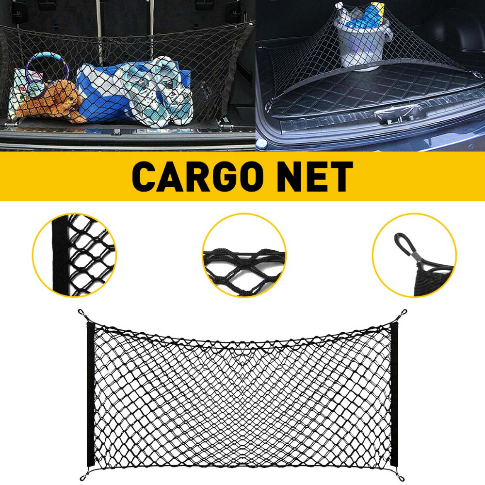 Trunk CARGO NET Car Elastic Nylon Mesh Truck Organizer SUV Universal 4 Hook Rear