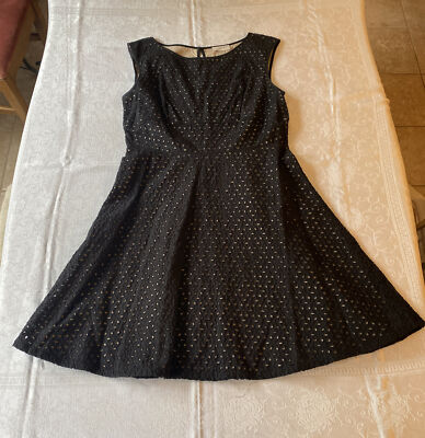 Ann Taylor LOFT Black Eyelet Sleeveless A-Line Dress Size 10 | eBay Ann Taylor LOFT Black Eyelet Sleeveless A-Line Dress Size 10 | eBay