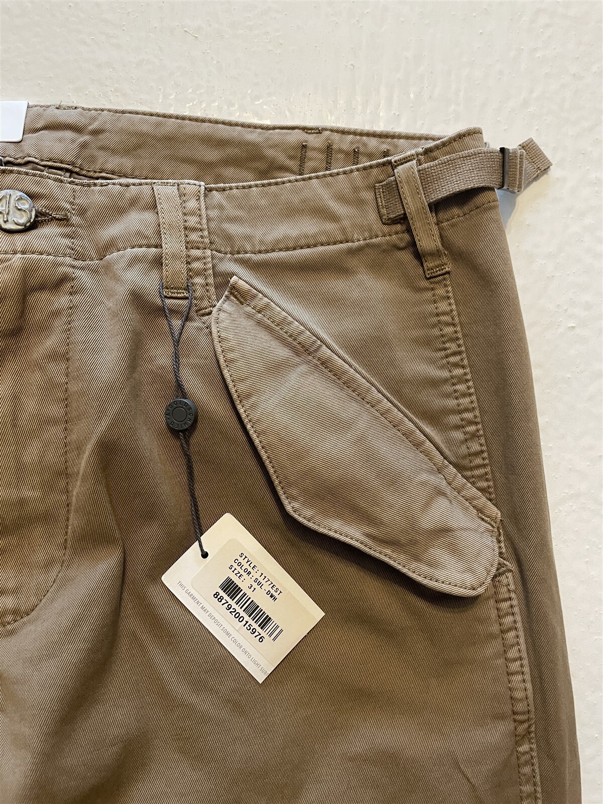 NWT Adriano Goldschmied 31 x 34 USA MADE Utilitarian Slim Flap Pocket Cinch Pant