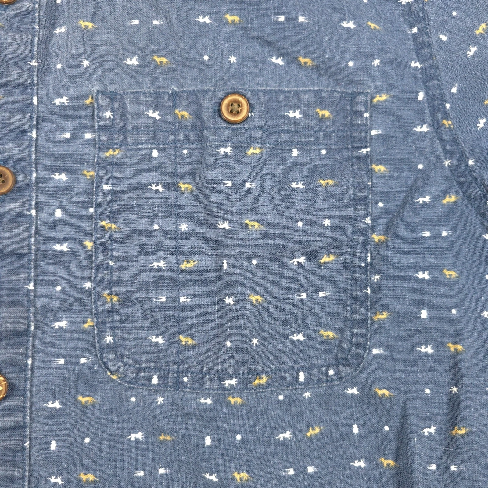 patagonia back step wolf fox print hike climb camp outdoor shirt