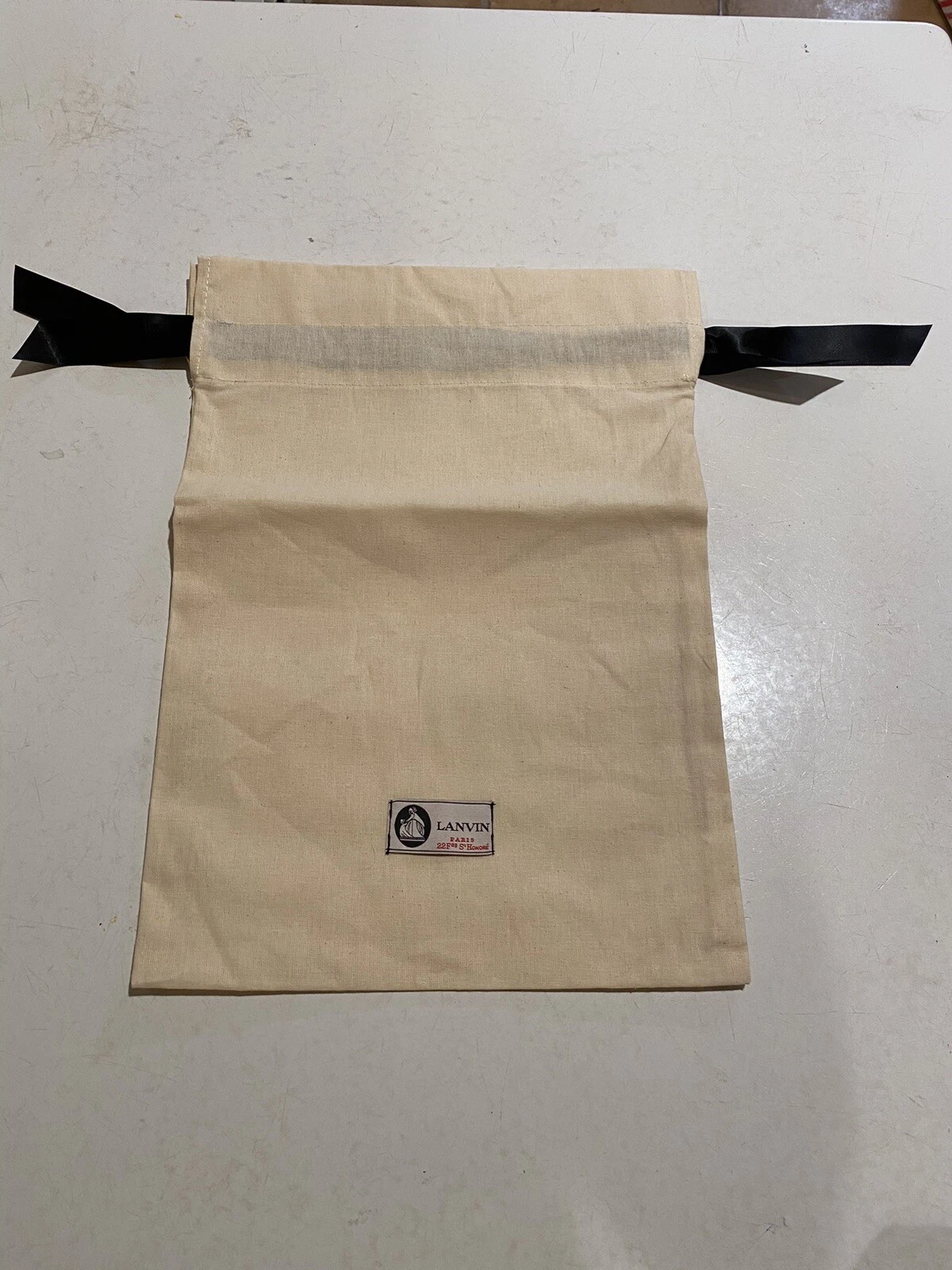 LANVIN Sacchetto antipolvere con coulisse borsa borsa scarpe copertura portaoggetti 10 1 2” x 15”