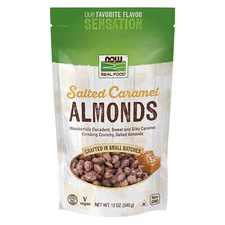 NOW Almonds Salted Caramel - 12 oz, Dry Roasted, Crafted in Small Batches