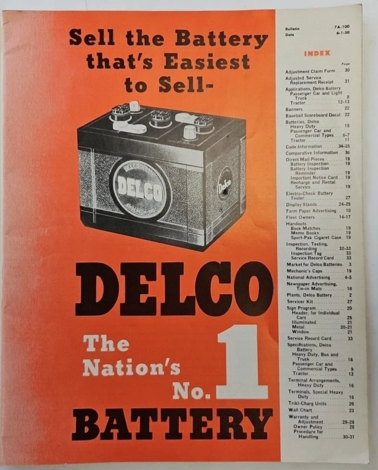 1950 Ford Chevrolet Chrysler AMC Dodge Unido Motores Delco Batería Sales Catalog - Imagen 3 de 4