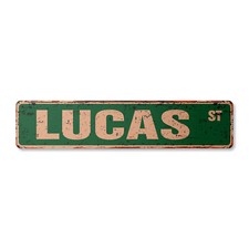 LUCAS Vintage Street Sign Childrens Name Room Metal Sign