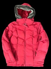 Tom Tailor Down Filled Woman’s Jacket With Faux Fur Hood, Red - Size Large