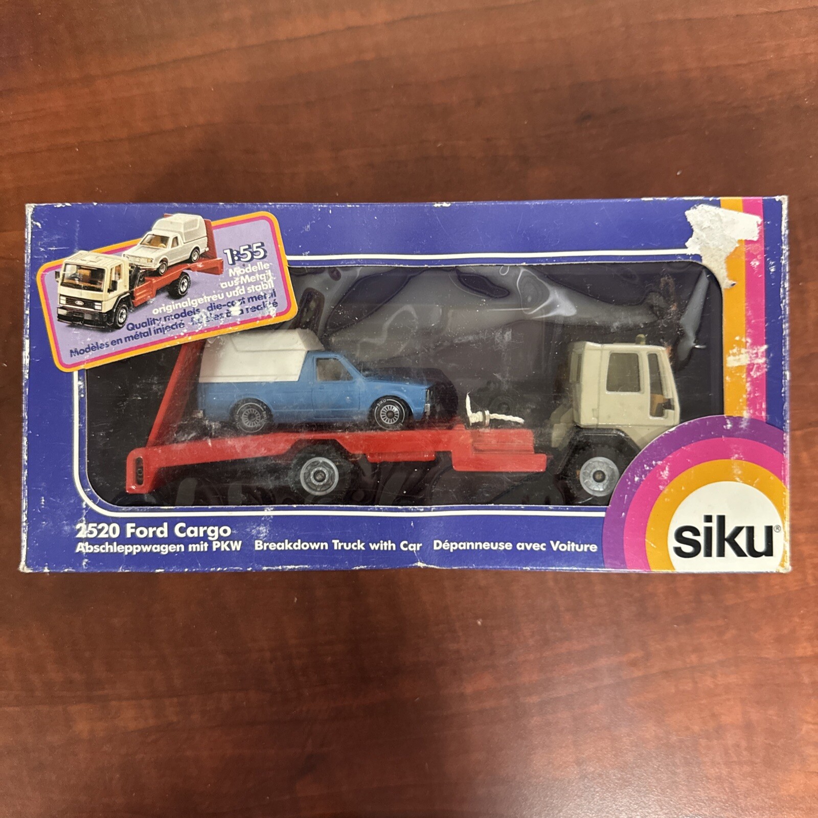 Vtg RARE Siku 2520 Ford Cargo Truck Transporter In Original Box. NOS