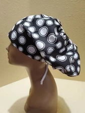 Dots around Dots Women's  Euro/Chef Surgical Scrub Hat/Cap Handmade
