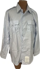 New Air Force USAF Shirt Mens Long Sleeve Dress Blue Uniform, Size 17 1/2 x 38