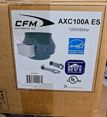 CFM AXC100A 4'' In-Line Duct Fan NIB FREE SHIPPING 