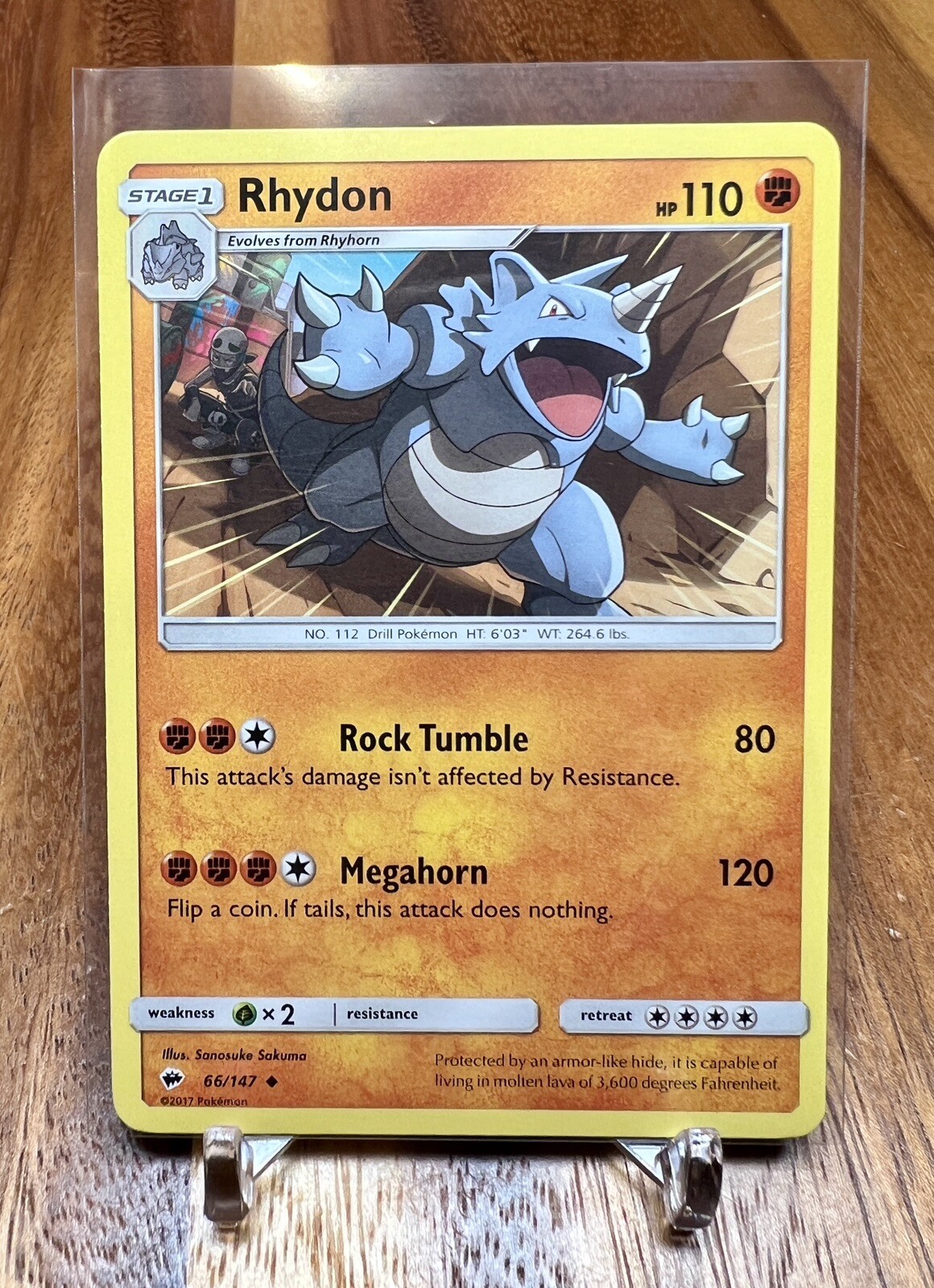 Rhydon 66/147 Sun & Moon Burning Shadows Pokemon Card NM