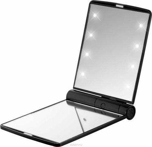 Foldable 8 LED Travel Mirror Cosmetic Flip Vanity Mirror Compact Pocket Size - Picture 4 of 8