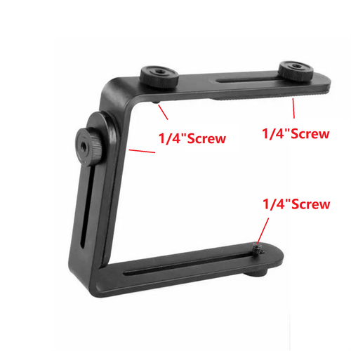 Double L-shaped Black Aluminum Alloy Metal Bracket kit For DSLR Camera - Picture 8 of 11