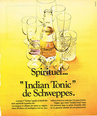 WERBUNG WERBUNG 1973 SCHWEPPES Soda SPIRITUELL