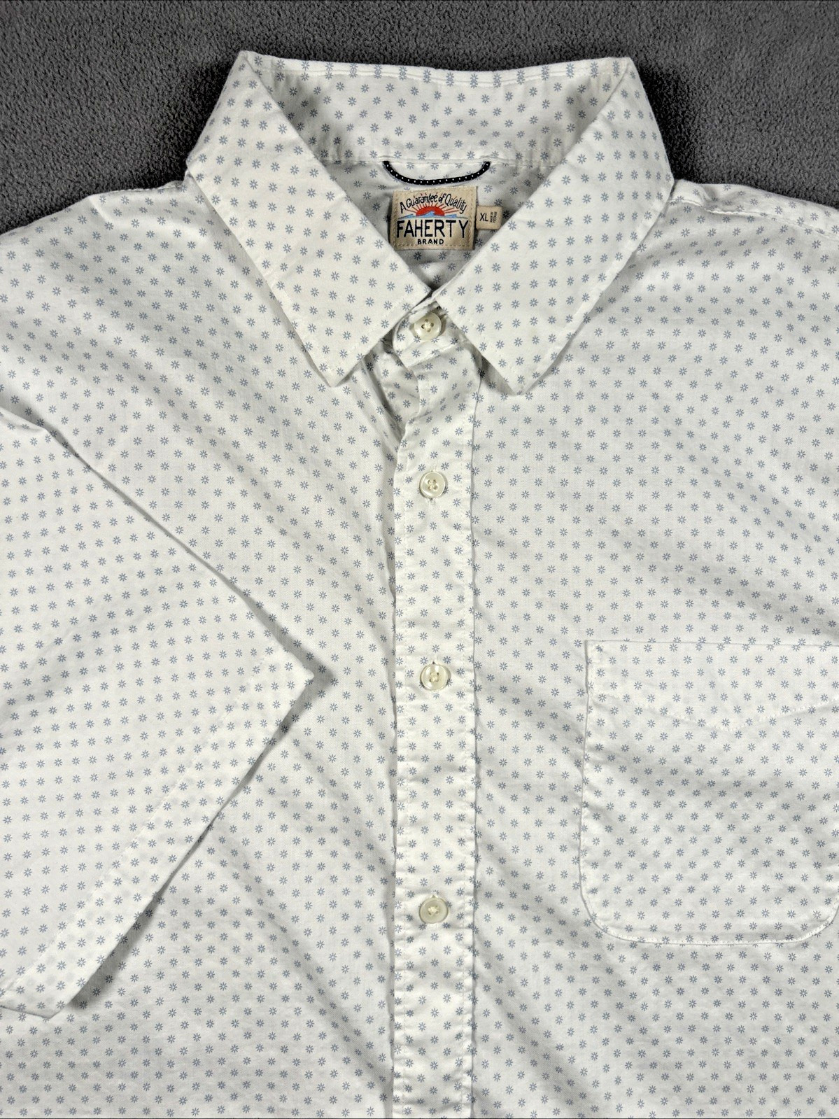 Faherty Short Sleeve Button Down Supima Cotton Ge… - image 1