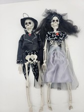 16" Skeleton Day of the Dead Bride  Groom Poseable Hanging Decor Halloween