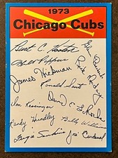 1973 Topps Baseball - Chicago Cubs Team Checklist EXMT-NM (High Series)