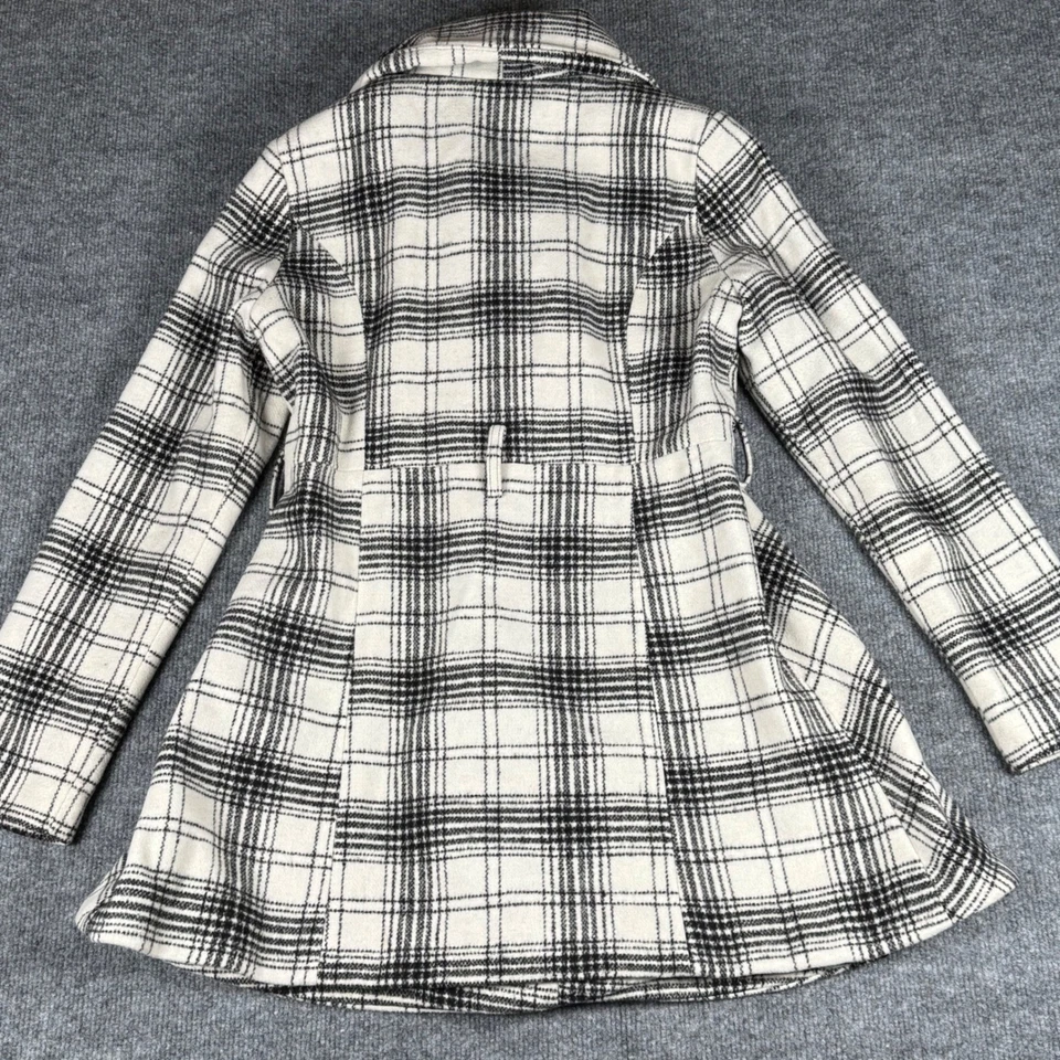 JACK Pequeno Xadrez Casaco Swing Ervilha Mistura Cinto Ausente Mistura de Lã Acadâmia - Imagem 2 de 4