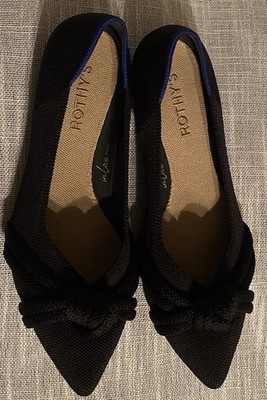 Rothy s Women s The Knot Point II Flat Size 8 Black Ballet Career Shoes