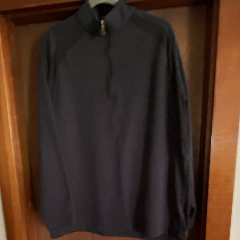 Nike Golf Men's L Black Dri-FIT 1/4 Zip Long Sleeve Polo Pullover Golf