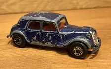 PLAYWORN Matchbox Citroen 15 CV Dark Blue Diecast Collectible 1:64 Scale