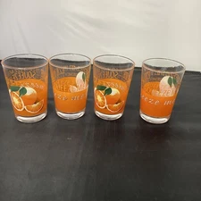 4 Crate & Barrel 6 Oz Squeeze Orange Juice Glasses