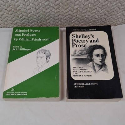 Wordsworth & Shelley Poetry Lot Of 2 Trade PB Books Riverside Norton Editions