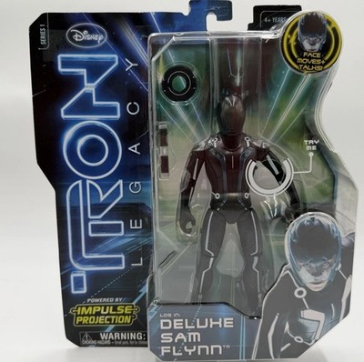 Disney TRON Legacy Sam Flynn Deluxe Action Figure Light Up Talking w/ Disc