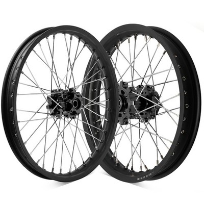 19'' x 1.6'' + 16'' x 1.85'' Front Rear Wheel Set Black For Talaria Sting MX5